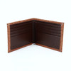 Genuine Bison Leather Billfold Wallet - Cognac