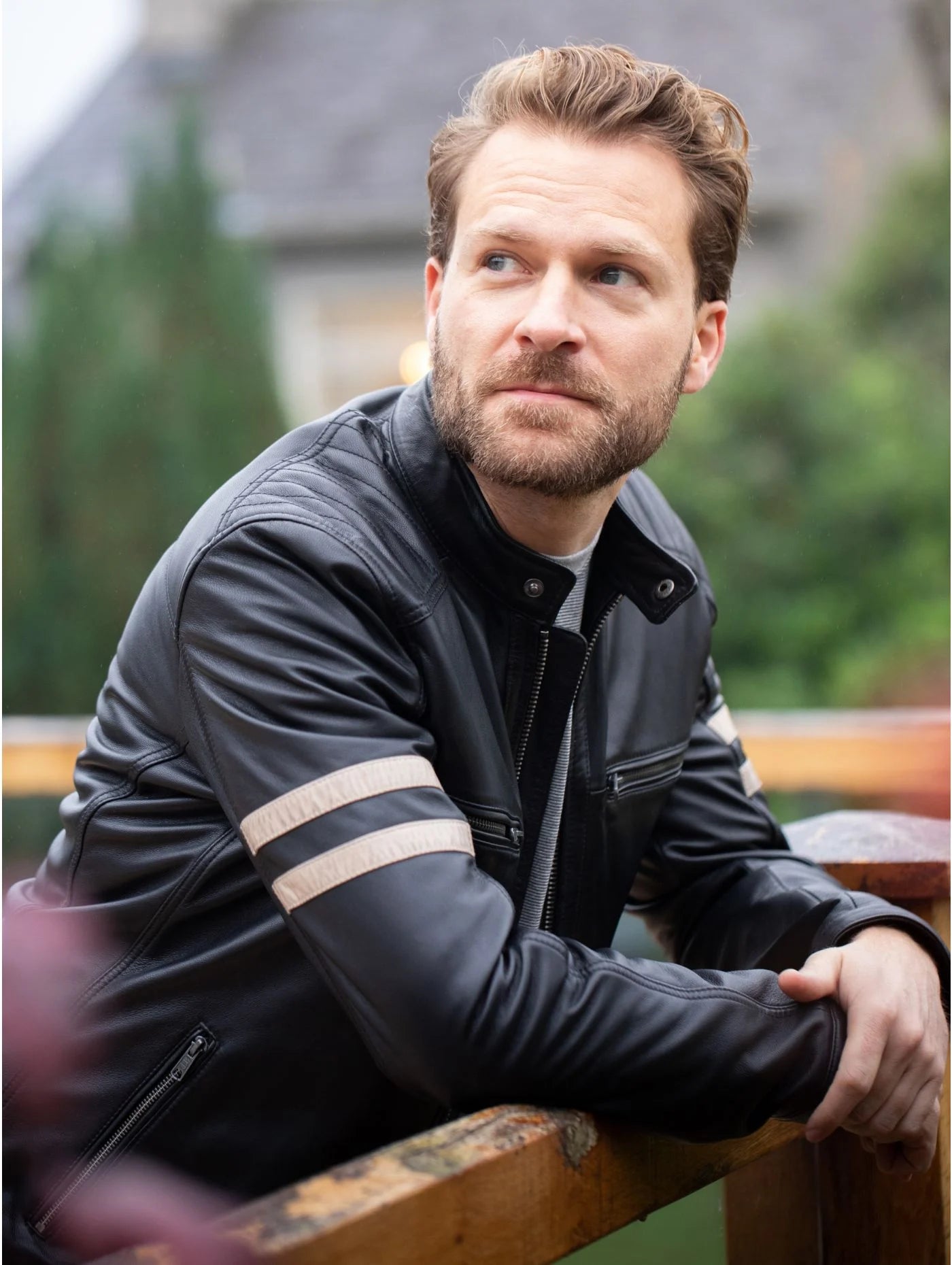 Charlie II Leather Racer Jacket