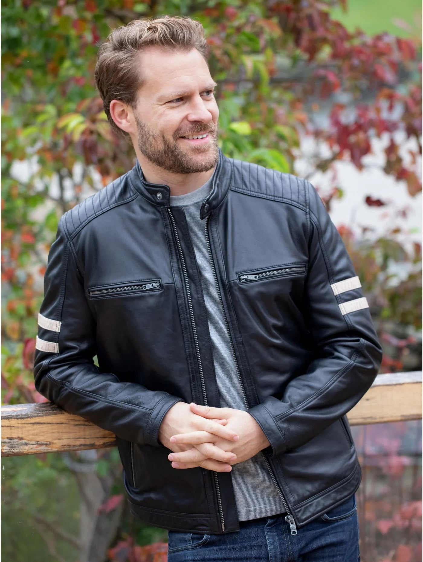 Charlie II Leather Racer Jacket