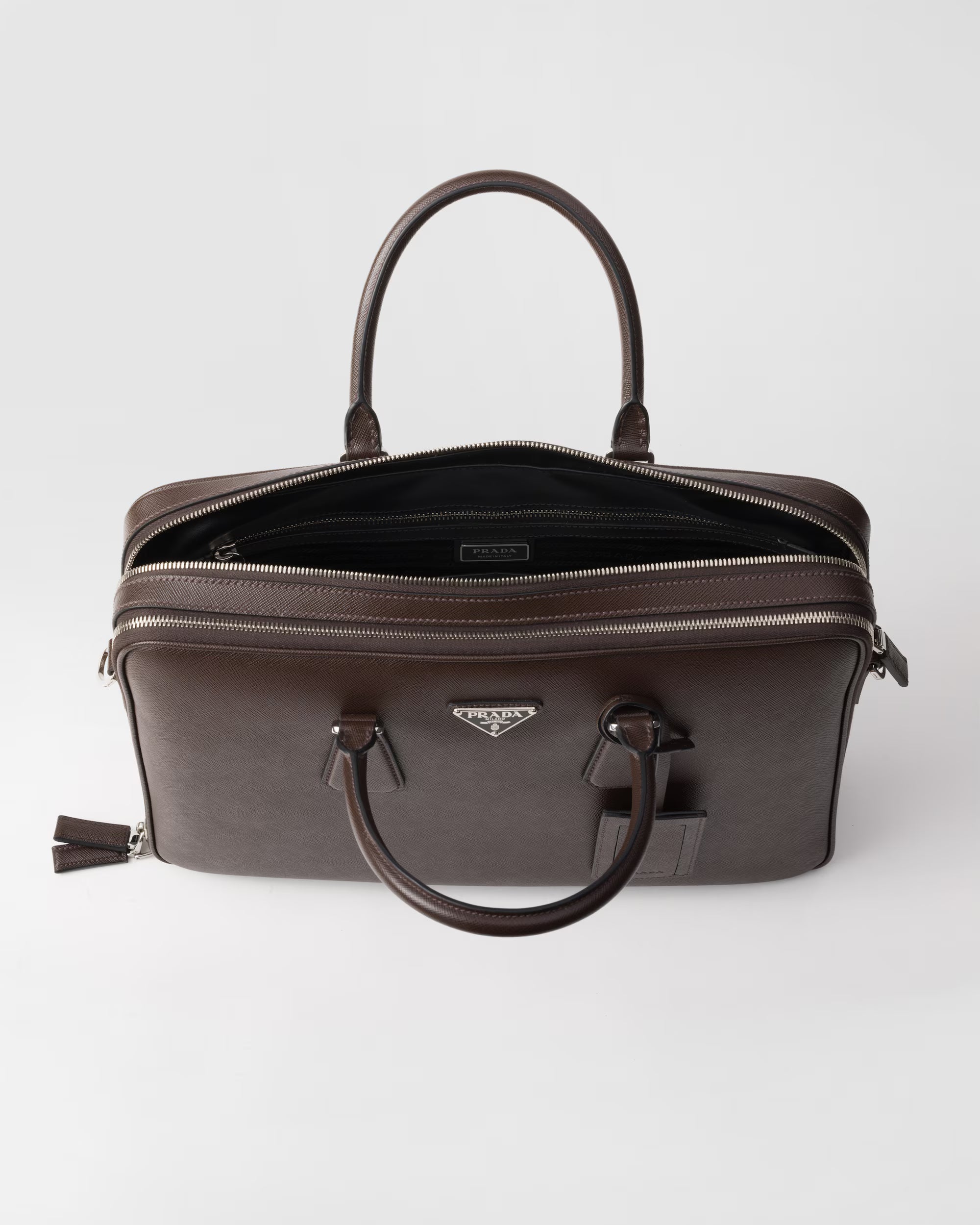 Saffiano leather briefcase