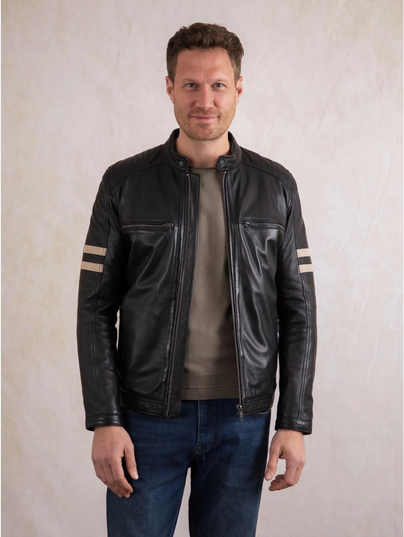 Charlie II Leather Racer Jacket